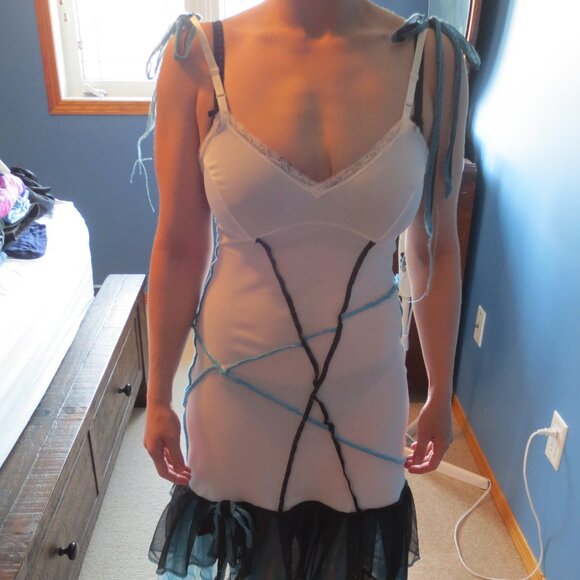 Vintage Custom Made OOAK White Sheer JC Penney Slip Dress Lolita Faerie Fairy - Picture 10 of 13